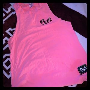 PINK sleeveless muscle tank